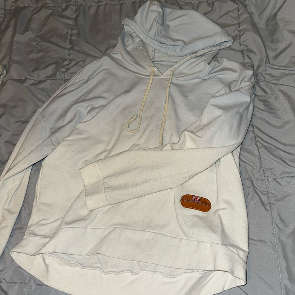 White and blue hoodie